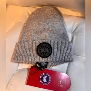 Canada Goose Wool Light Gray Beanie NWT